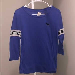 VICTORIA SECRET PINK LONG SLEEVE PURPLE T-SHIRT